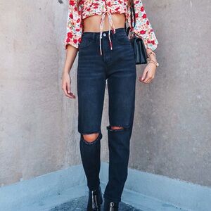 VIBRANT Black Boyfriend Jeans